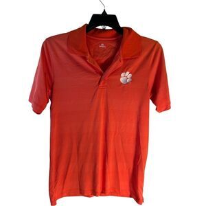 Clemson orange polo medium m shirt spellout